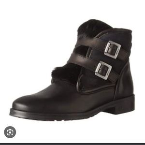 Pajar leather and rabbit fur buckle boots - size 9